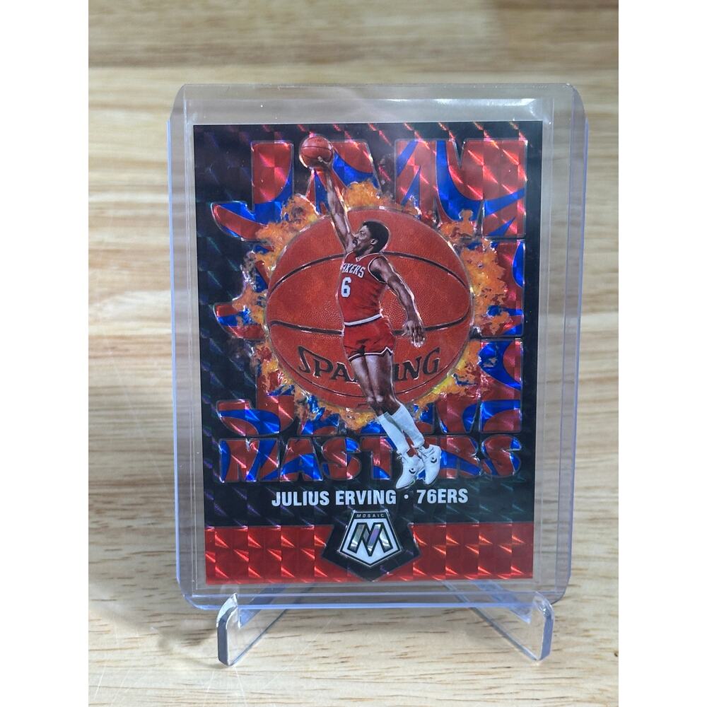 Julius Erving /99 2019-20 Mosaic Jam Masters Blue Reactive Mosaic Prizm #2